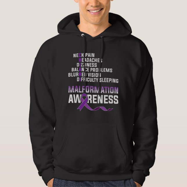 Veste À Capuche Guerrier de la malformation d'Arnold Chiari Méd Su (Devant)