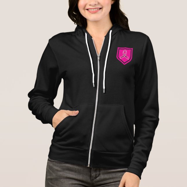 Veste À Capuche Guerrier du cancer du sein (Devant)