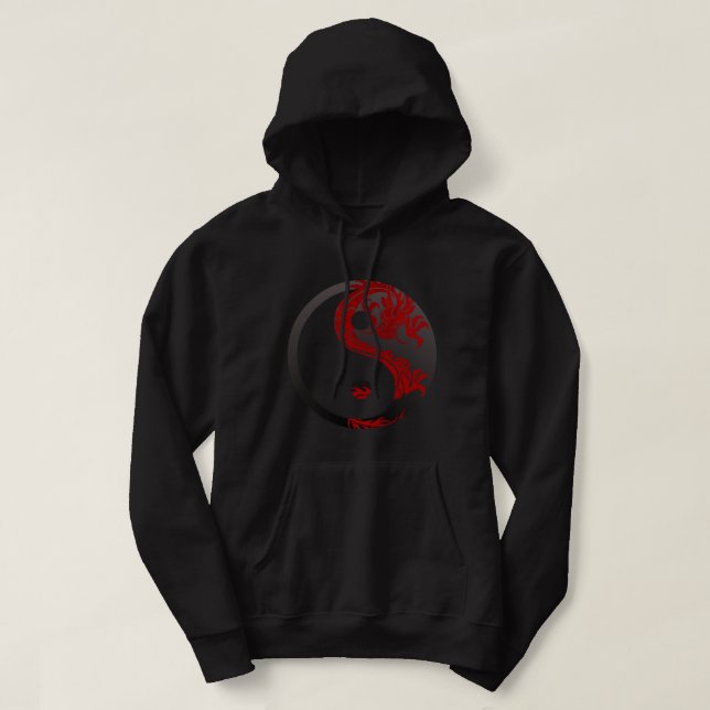 Veste À Capuche Guerrier Rouge & Noir (Design devant)