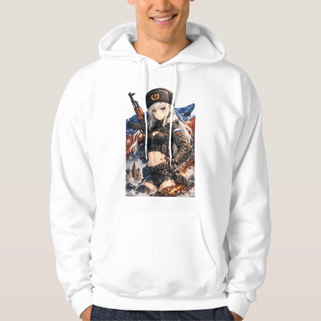 Veste À Capuche Guerrière de l'anime Front Arctique (Devant)
