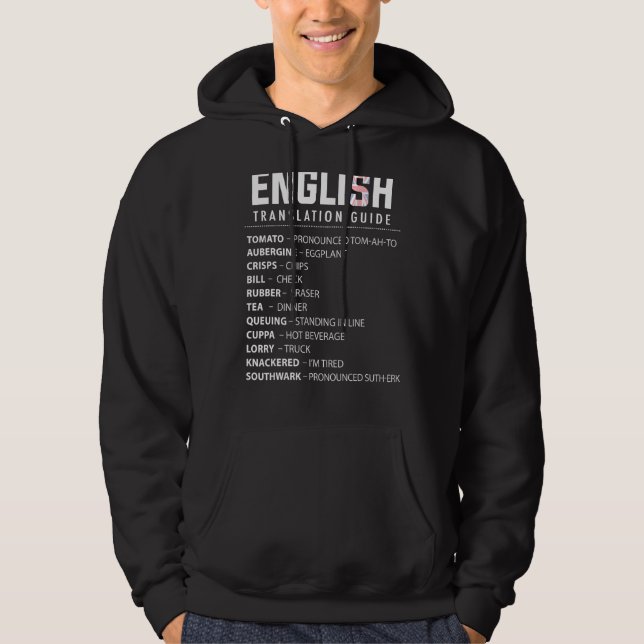 Veste À Capuche Guide De Traduction Anglais De L'Argot Pour Uk Exp (Devant)