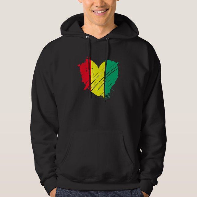 Veste À Capuche Guinée Drapeau J'Aime La Guinée C'Est Dans Mon Adn (Devant)