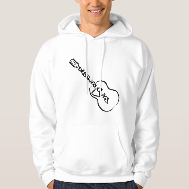 Veste À Capuche Guitare acoustique Logo Abstrait noir (Devant)