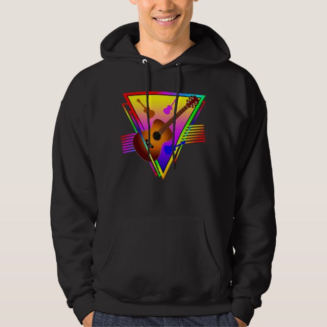 Veste À Capuche Guitare Colorée Rétro (Devant)