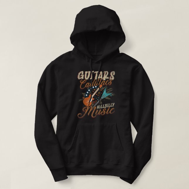 Veste À Capuche Guitares Cadillacs Musique Hillbilly (Design devant)