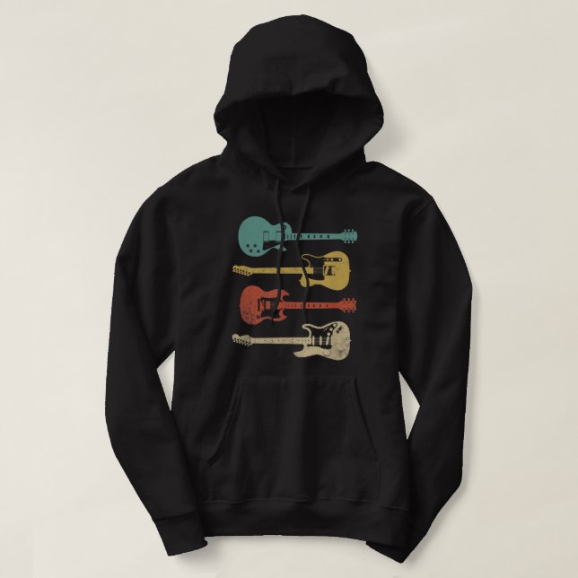 Veste À Capuche Guitares Électriques Vintage (Design devant)