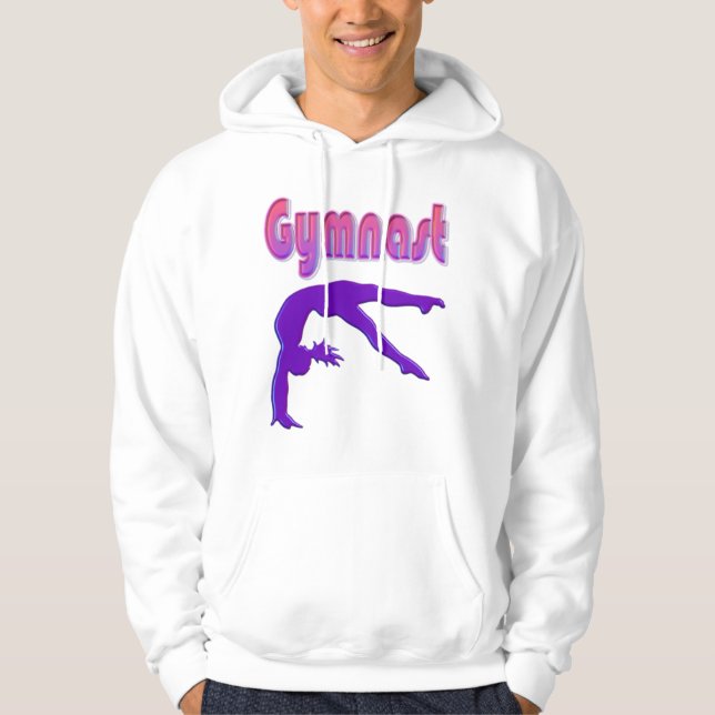 Veste À Capuche Gymnaste Power Tumbling Violet Métallisé (Devant)