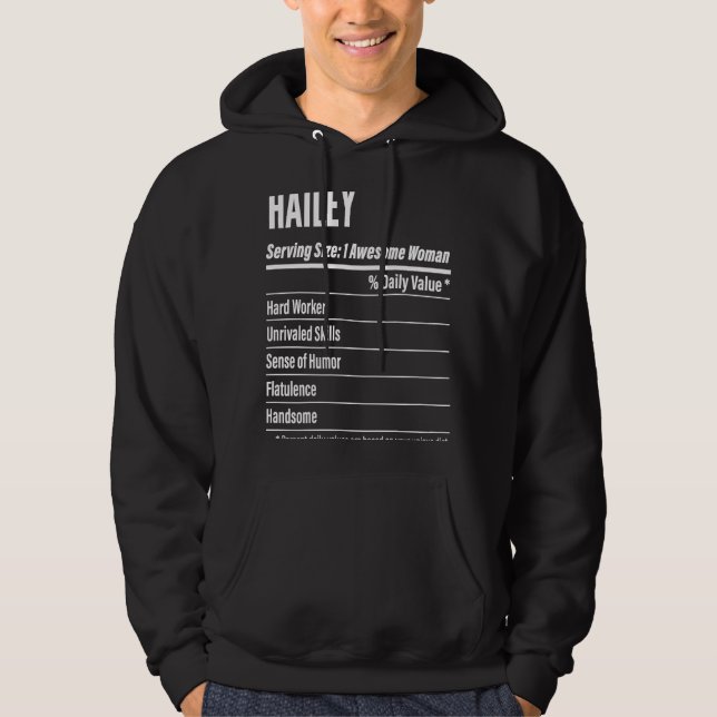 Veste À Capuche Hailey Faits nutritionnels Servant Taille Calories (Devant)