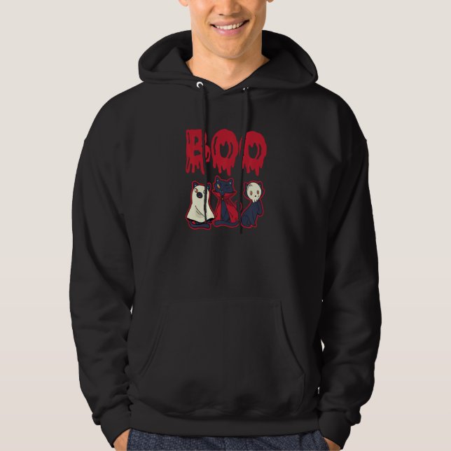 Veste À Capuche Halloween Boo Cats Halloween (Devant)