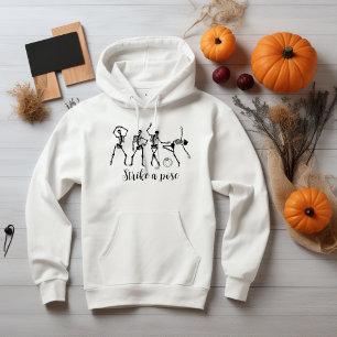 Veste À Capuche Halloween Danser Squelette Grève Un Pose Drôle