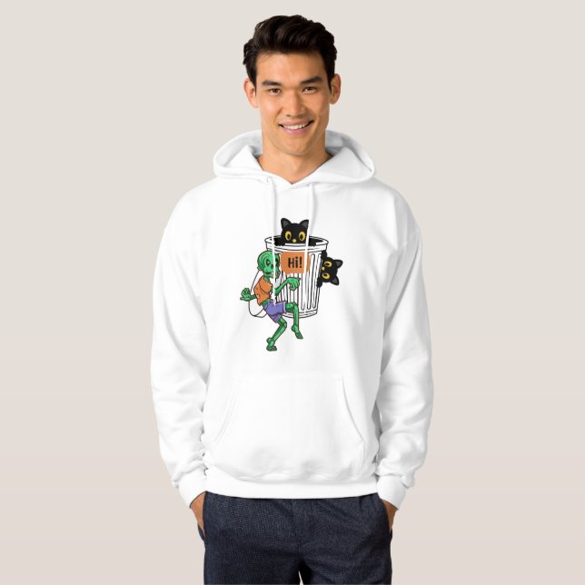 Veste À Capuche Halloween de chat effrayant (Devant entier)
