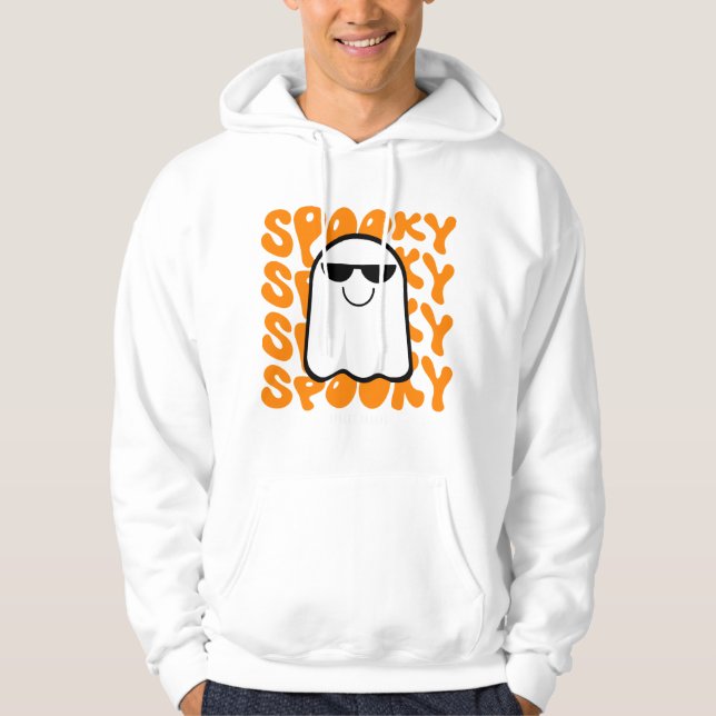 Veste À Capuche Halloween Éffrayant orange noir (Devant)