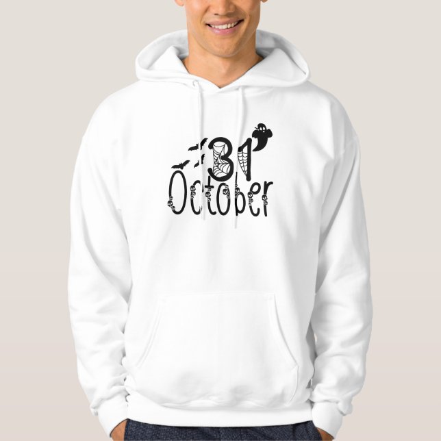 Veste À Capuche Halloween fantôme éffrayant 31 octobre (Devant)