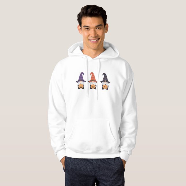 Veste À Capuche Halloween Gnomes Hoodie | Cute Fall Witch Sweatshi (Devant entier)