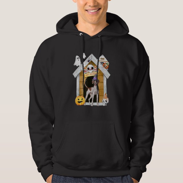 Veste À Capuche Halloween Pointer Chien Sorcière Haunch Maison (Devant)