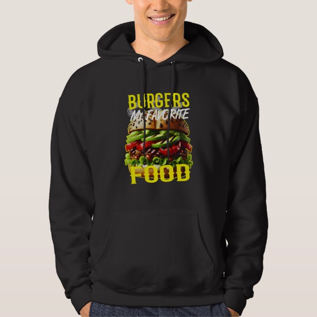 Veste À Capuche hamburgers ma nourriture préférée (Devant)