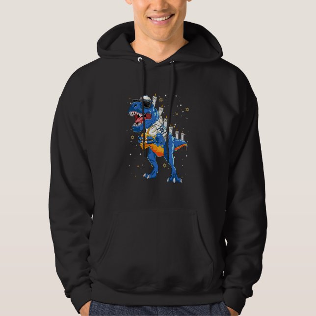Veste À Capuche Hanoukka Dinosaur Menorasaurus Rex Dino Chanukah (Devant)