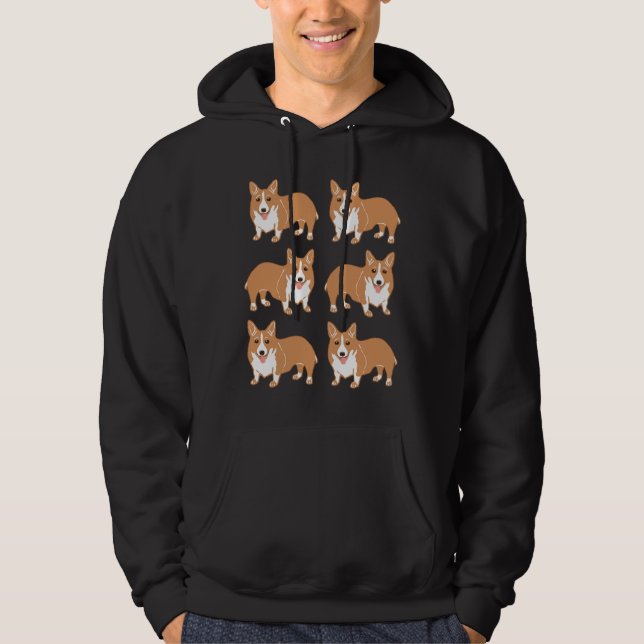 Veste À Capuche Happy Corgi Motif (Devant)