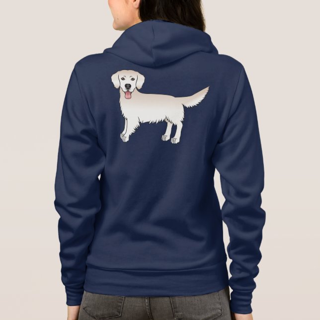 Veste À Capuche Happy English Cream Golden Retriever Cartoon Chien (Dos)