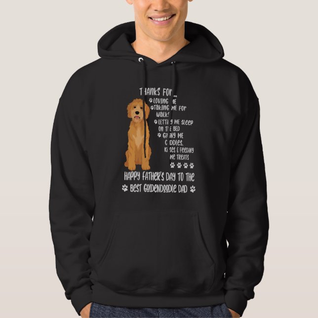 Veste À Capuche Happy Father's Day 2021 Goldendoodle Dad dog (Devant)