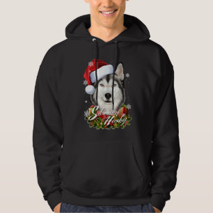 Veste À Capuche Happy Furry Blanc Sibérien Husky Chien Noël San