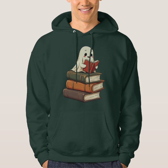 Veste À Capuche Happy Ghost Reader - Funny Bookworm (Devant)