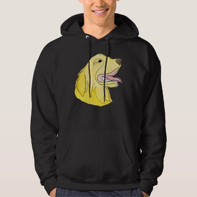 Veste À Capuche Happy Golden Retriever One Line (Devant)