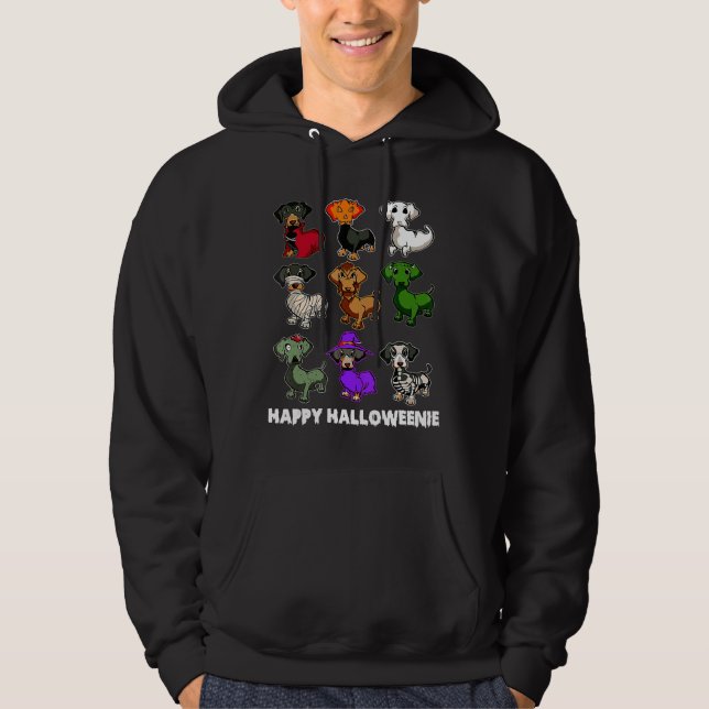 Veste À Capuche Happy Halloweenie Dachshund (Devant)