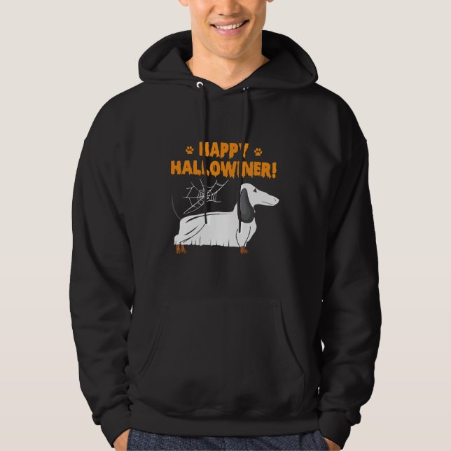 Veste À Capuche Happy Halloweiner Dachshund Ghost (Devant)