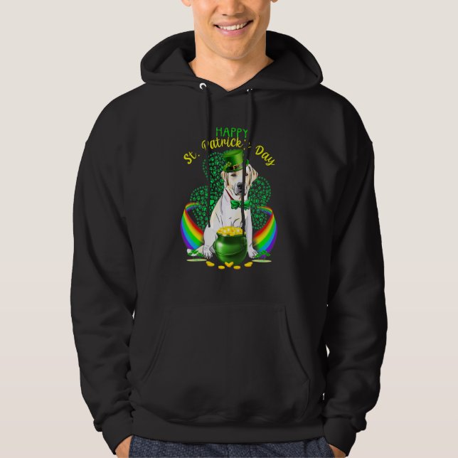 Veste À Capuche Happy Jour de la Saint Patrick Labrador Leprechaun (Devant)