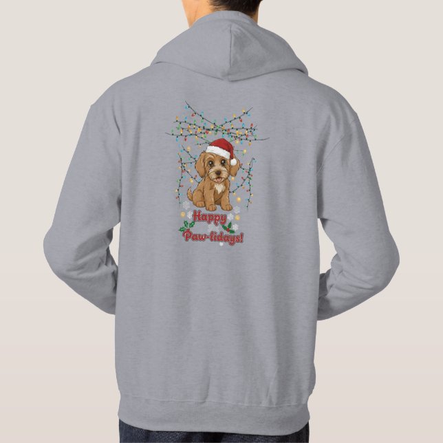 Veste À Capuche Happy Pawlidays Christmas Cockapoo T-Shirt (Dos)