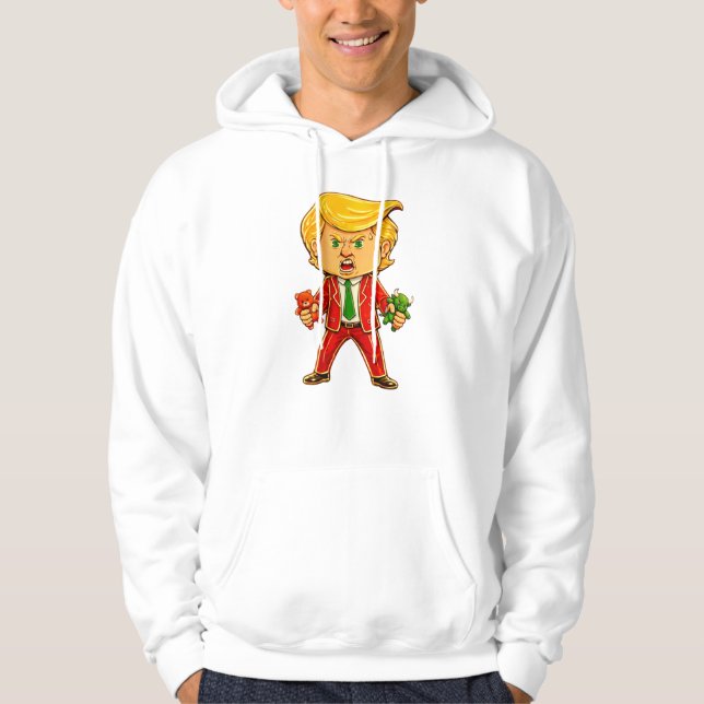 Veste À Capuche Happy Trump Funny Trump Bull Bear Trump Meme Chibi (Devant)