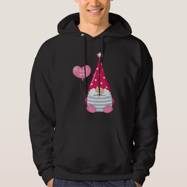 Veste À Capuche Happy Valentineu2019s Day Male Gnome with I Love Y (Devant)