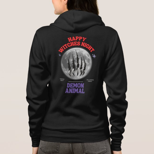 Veste À Capuche happy witches night demon animal (Dos)