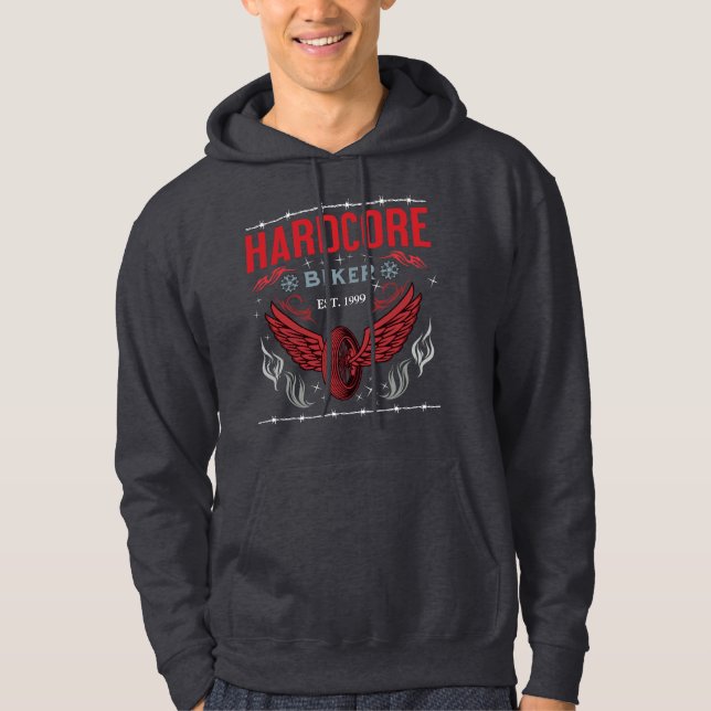 Veste À Capuche Hardcore Biker Red t-shirt (Devant)