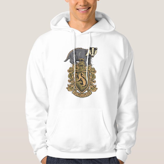 Veste À Capuche Harry Potter | Blason de Poufsouffle avec Blaireau (Devant)