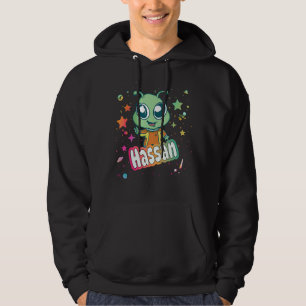 Veste À Capuche HASSAN - Nom du garçon mignon avec un Alien mignon