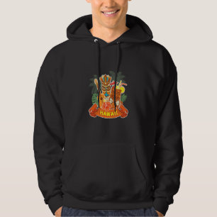 Veste À Capuche Hawaii Beach Cocktail Pineappé Totem Guitare