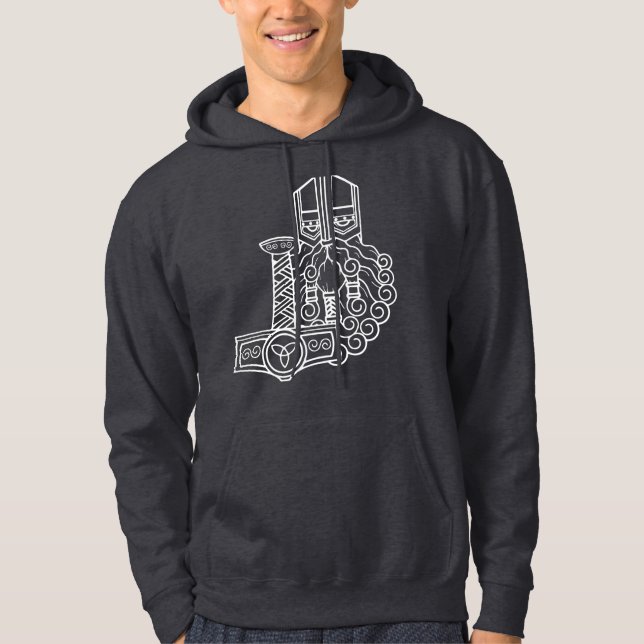Veste À Capuche Heathen Thor Mjolnir Norse Pagan Asatru Viking (Devant)