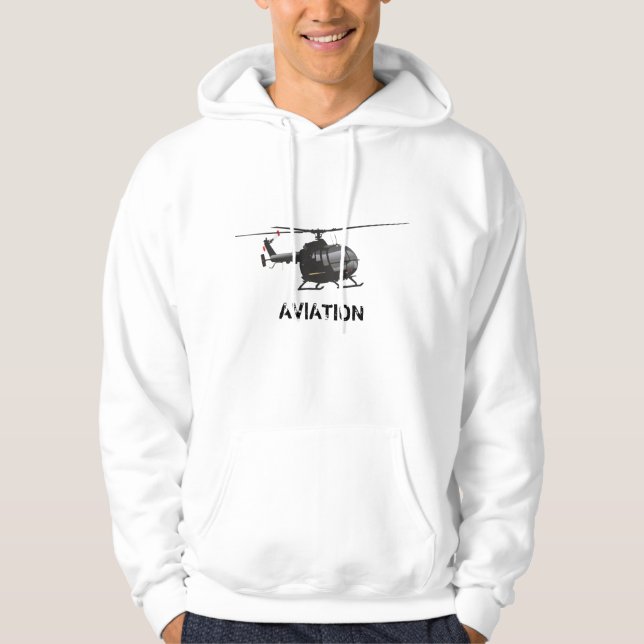 Veste À Capuche Hélicoptère noir de l'aviation allemande (Devant)