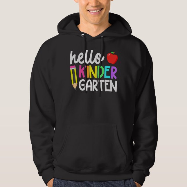 Veste À Capuche Hello Kindergarten Team Kinder Back To School Teac (Devant)