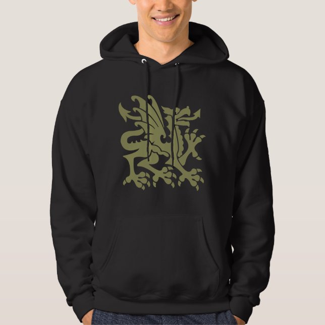 Veste À Capuche Heraldic Dragon 01 - Khaki (Devant)