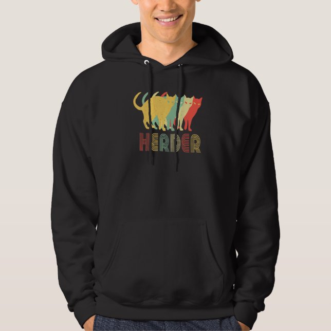Veste À Capuche Hérder de chat drôle (Devant)