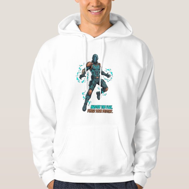 Veste À Capuche Héros Cyberpunk - Art de bande dessinée dynamique (Devant)