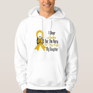 Veste À Capuche Héros de ruban de Cancer d'annexe ma fille