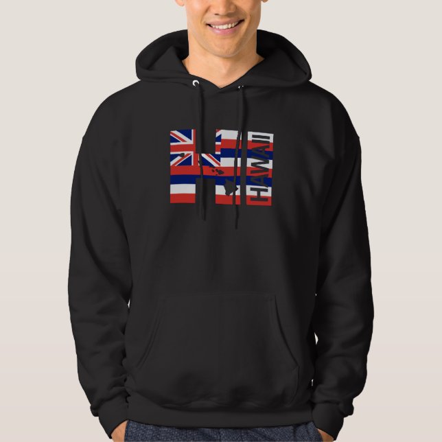 Veste À Capuche HI Îles Hawaï Drapeau hawaïen Plage (Devant)