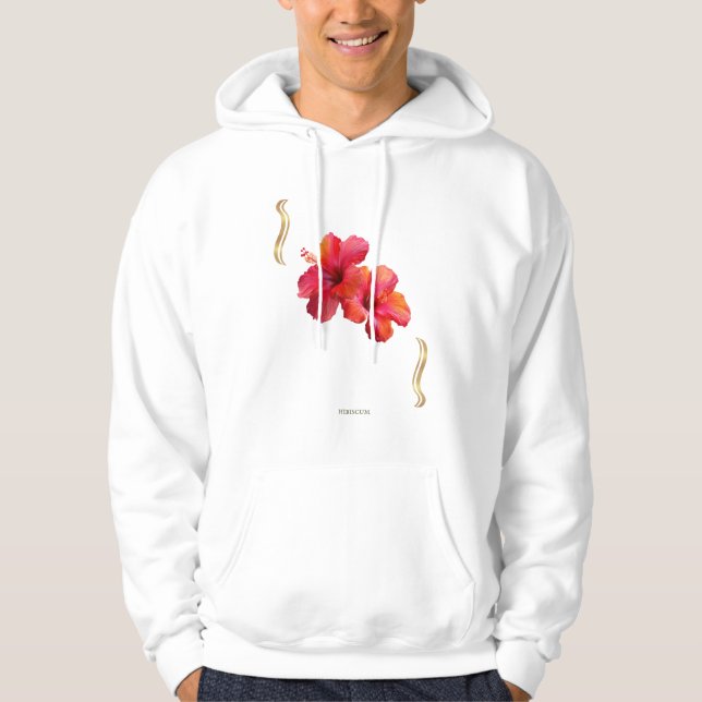 Veste À Capuche Hibiscus Floral Design – Tropical (Devant)
