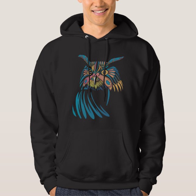 Veste À Capuche Hibou Bel Oiseau Sagesse 1 (Devant)