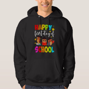 Veste À Capuche Hiboux Mignons Premier Jour D'école Élèves Parent