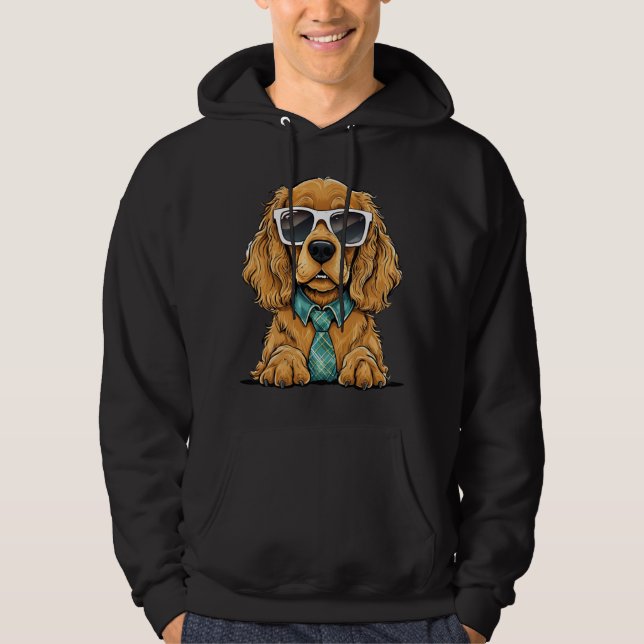 Veste À Capuche Hip Cocker Spaniel Dans Les Lunettes De Soleil (Devant)